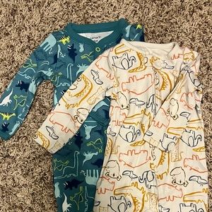 NWOT Baby Dino & Safari Footie Pajamas Set | Carter’s | 6-9M